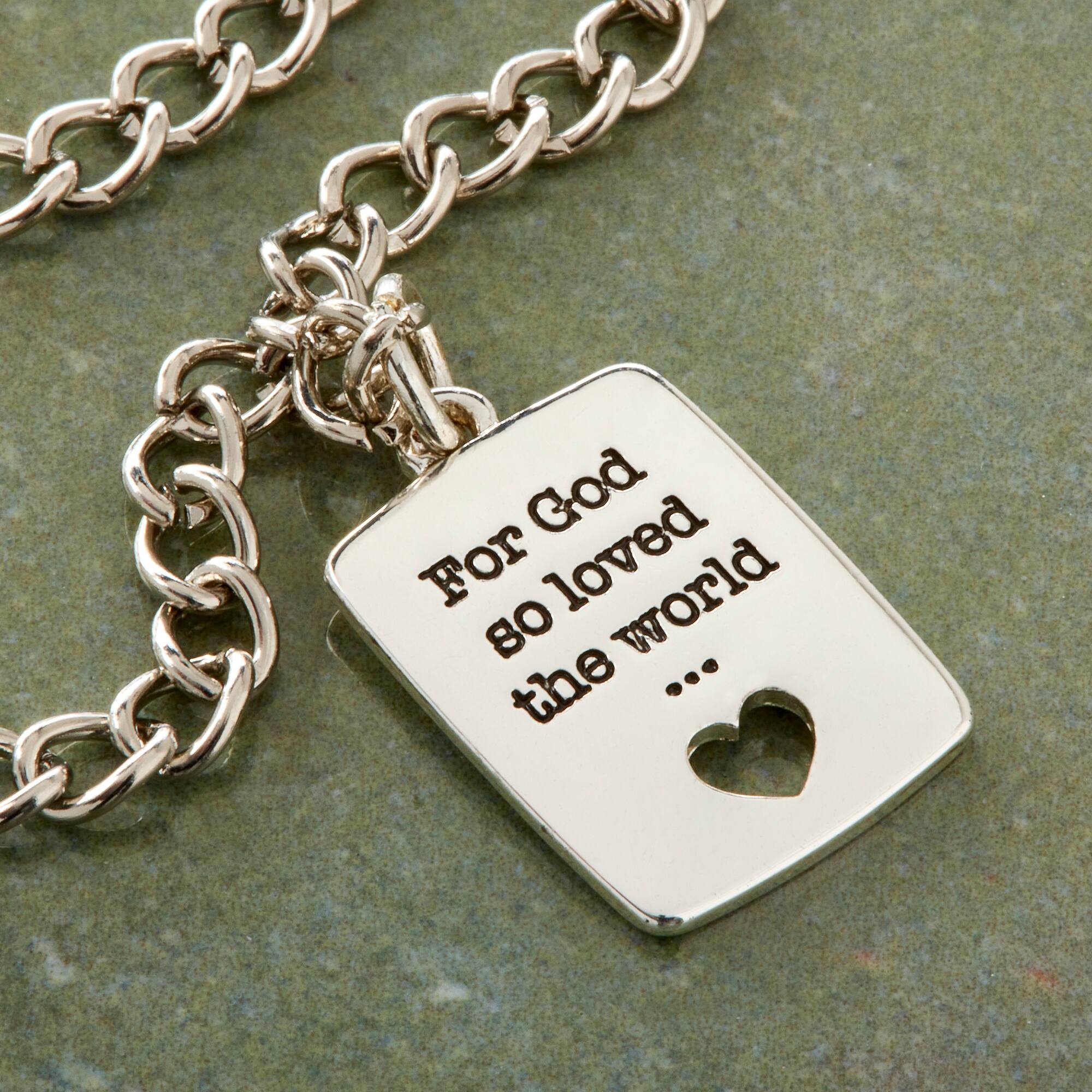 Charmalong™ Silver Plated For God So Loved the World Charm by Bead Landing™